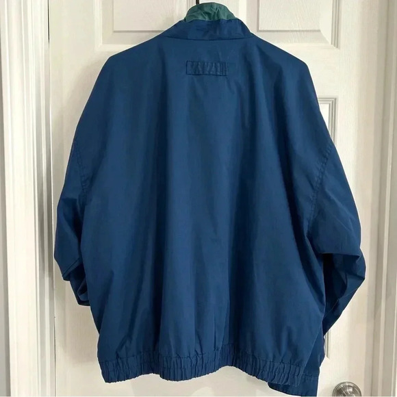 VTG 90s Hartwell Via Sport Blue Green Collar Zip Up Jacket Men XL Valero Logo - Picture 8 of 15
